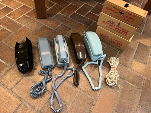 Vintage landline phones - landline, boxes