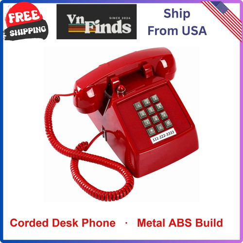 Traditional red landline - traditional, phone