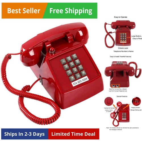 Traditional red landline - red,